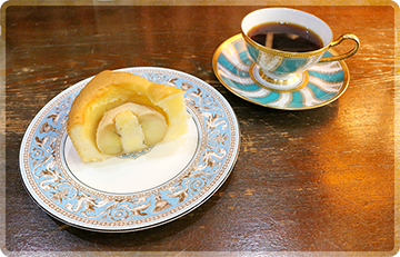 りんごのケーキセット画像
